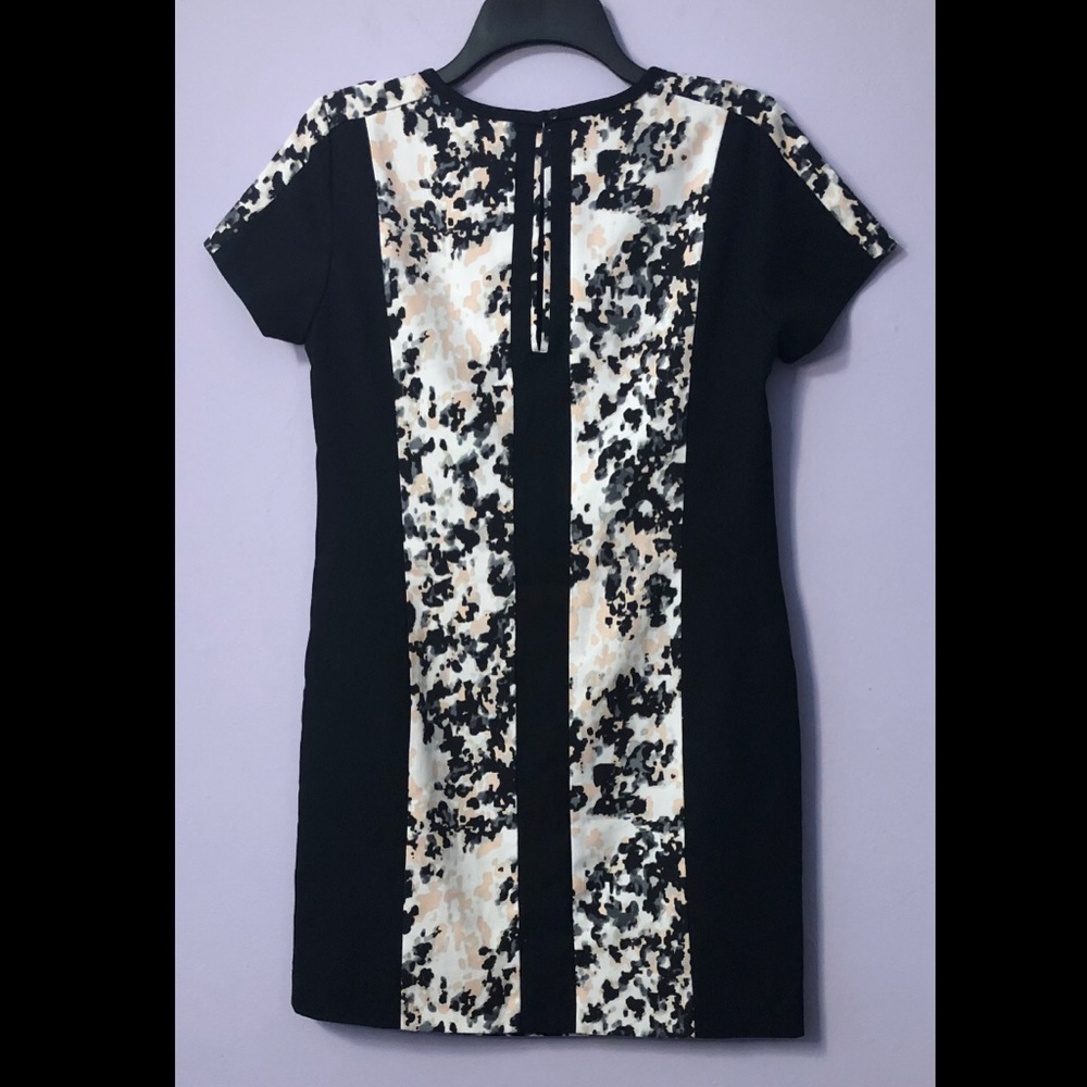Banana Republic Black Shift Dress with Cream and Peach Abstract Panel - Picture 2 of 3